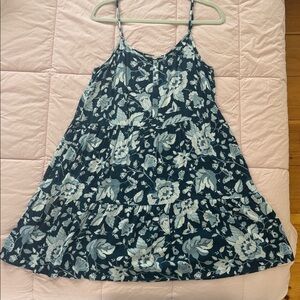 LOFT Blue and White Floral Dress